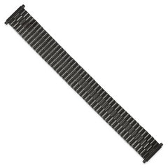 Mens Long 20-24mm Gun Metal IP-plated Stainless Steel 7.5 inch Expansion Watch Band
