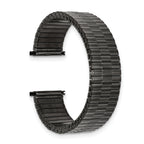 Mens Long 20-24mm Gun Metal IP-plated Stainless Steel 7.5 inch Expansion Watch Band