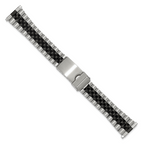 Gilden Mens 18-22mm Long Jubilee-Style Satin and Polished Black IP-plated Stainless Steel with Deployment Buckle 7 inch Watch Band