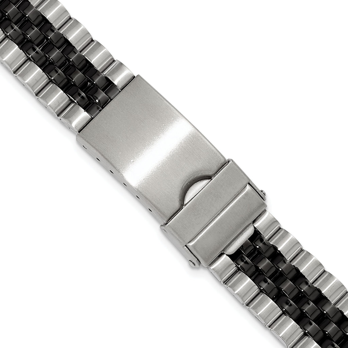 Jubilee-Style Watch Band in Black IP-Plated Stainless Steel - Sophia Jewelers Main image