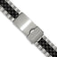 Mens 18-22mm Long Jubilee-Style Satin and Polished Black IP-plated Stainless Steel with Deployment Buckle 7 inch Watch Band