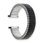 Gilden Romunda Mens 16-20mm Black and Silver-tone Stainless Steel 6.5 inch Expansion Watch Band