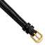 10mm Black Crocodile Grain Leather with Dark Stitching and Gold-tone Buckle 6.75 inch Watch Band