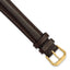 16mm Extra Long Dark Brown Smooth Leather with Gold-tone 9.5 inch Watch Band