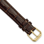 Crocodile-Grain Leather Watch Band in Brown, 19mm