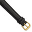 Black Genuine Leather Watch Band with Gold-Tone Buckle 14mm