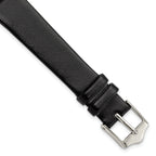 Smooth Flat Leather Watch Band in Black, 20mm
