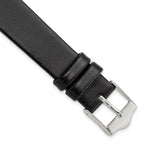 Smooth Flat Leather Watch Band in Black, 20mm