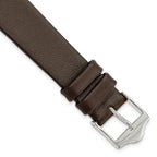Brown Genuine Leather Watch Band with Silver-Tone Buckle 16mm