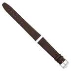 Brown Smooth Leather Watch Band in Silver-Tone Buckle, 17mm - Sophia Jewelers
