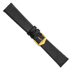 DeBeer Flat Lizard-Grain Black Watch Band in Leather - Sophia Jewelers