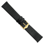 DeBeer Flat Lizard-Grain Black Watch Band in Leather - Sophia Jewelers