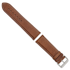 DeBeer 26mm Havana Sport Leather with White Stitching and Silver-tone Buckle 7.5 inch Watch Band
