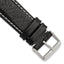 Short Sport Watch Band in Black Leather, 26mm