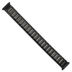 Mens Long 17-22mm Satin and Polished Black IP-plated Stainless Steel 7.25 inch Expansion Watch Band