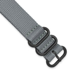 20mm One-Piece Grey Military Ballistic G10 Nylon Black PVD-plated Buckle 10.75 inch Watch Band