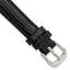 12mm Black Snake Grain Leather with Silver-tone Buckle 6.75 inch Watch Band