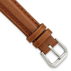Havana Smooth Leather Watch Band in Silver-Tone Buckle, 6mm