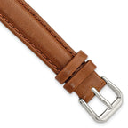 Havana Smooth Leather Watch Band in Silver-Tone Buckle, 14mm