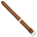 DeBeer 17mm Havana Smooth Leather with Silver-tone Buckle 7.5 inch Watch Band