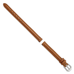 8mm Havana Smooth Leather with Silver-tone Buckle 6.75 inch Watch Band