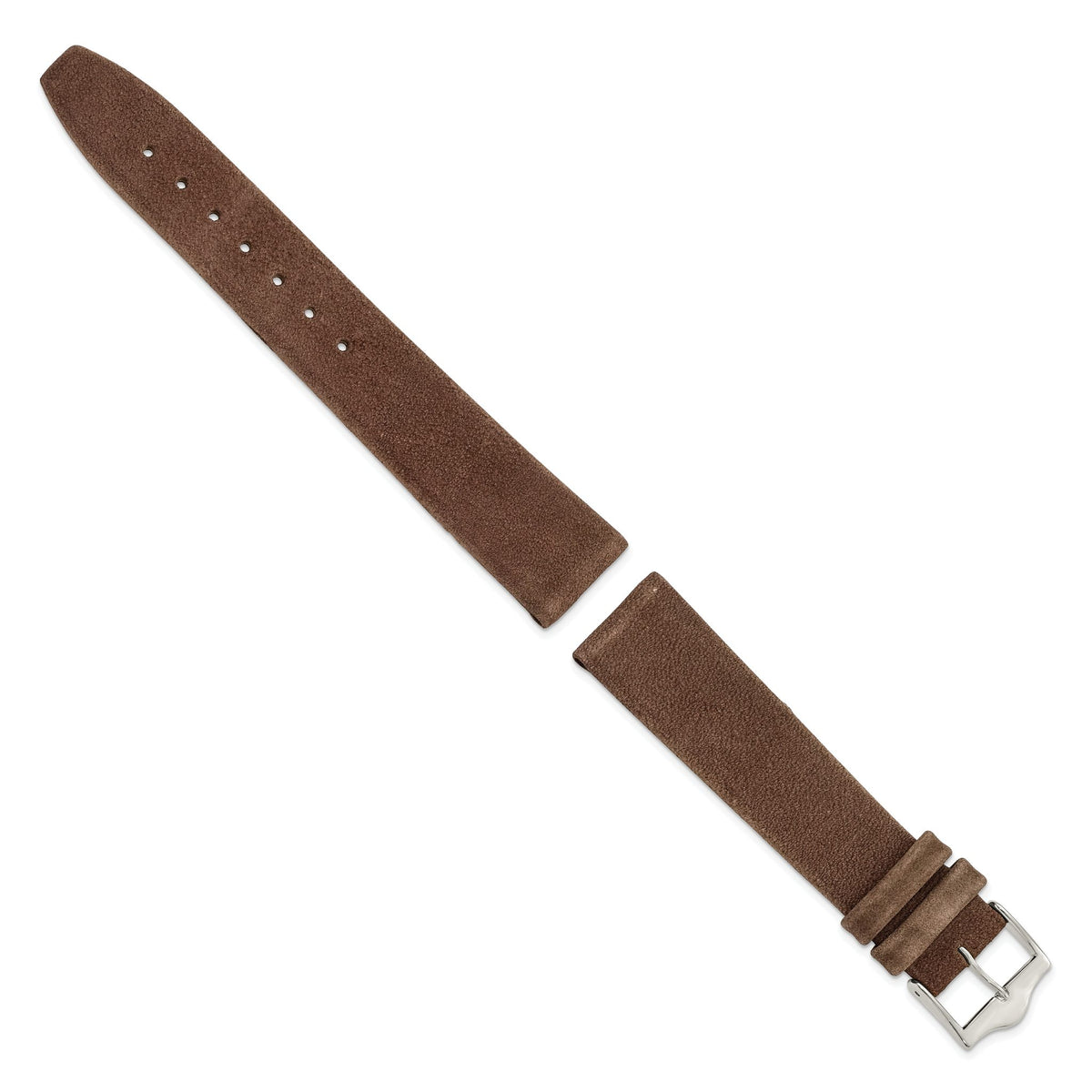 Flat Dark Brown Suede Watch Band in Leather, Matte - Sophia Jewelers