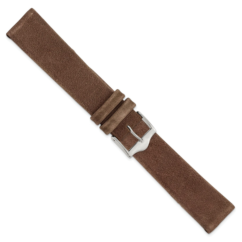 Flat Dark Brown Suede Watch Band in Leather, Matte - Sophia Jewelers