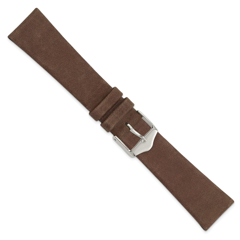 Flat Dark Brown Suede Watch Band in Leather, Matte - Sophia Jewelers