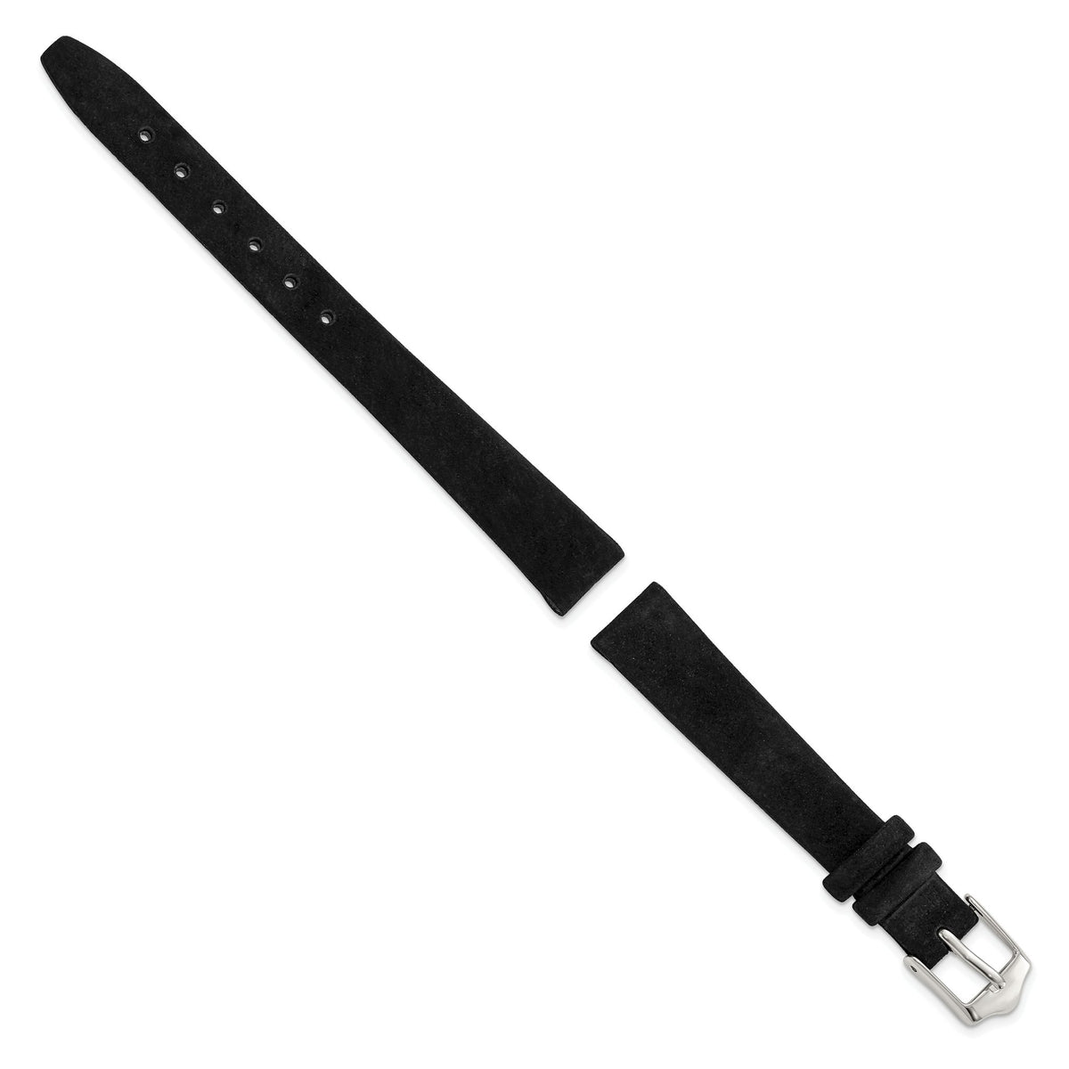 Flat Black Suede Watch Band in Leather, Matte - Sophia Jewelers