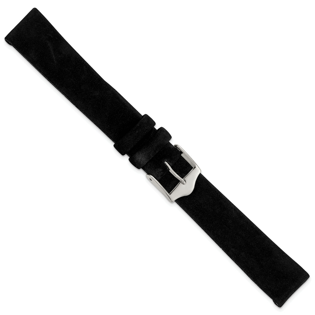 Flat Black Suede Watch Band in Leather, Matte - Sophia Jewelers