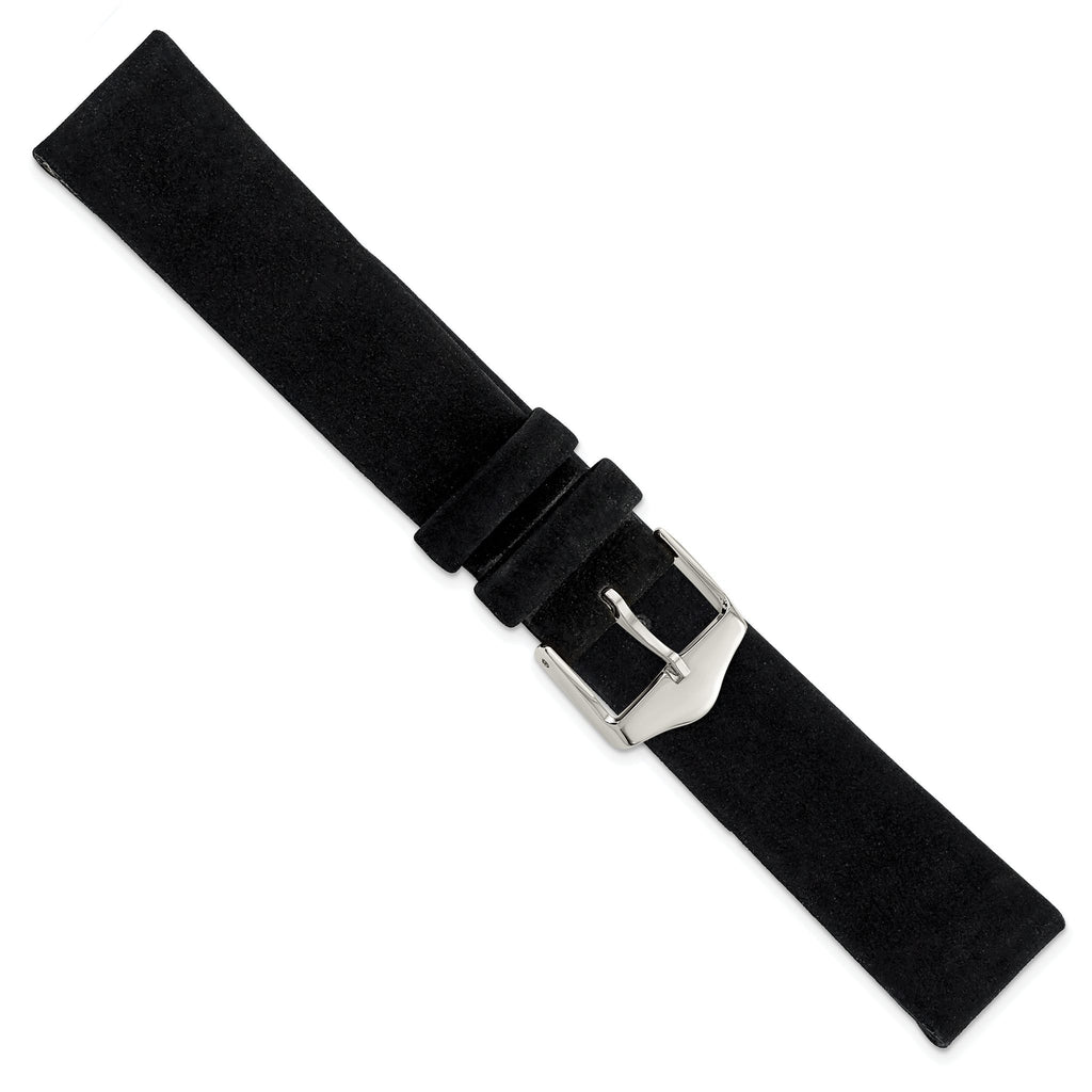 Flat Black Suede Watch Band in Leather, Matte - Sophia Jewelers