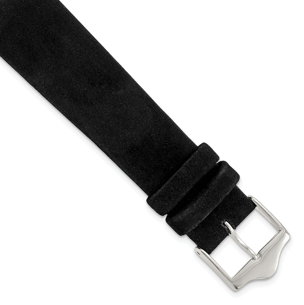 Flat Black Suede Watch Band in Leather, Matte - Sophia Jewelers