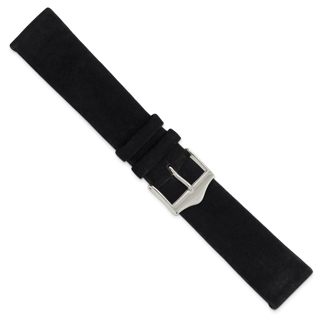 Flat Black Suede Watch Band in Leather, Matte - Sophia Jewelers