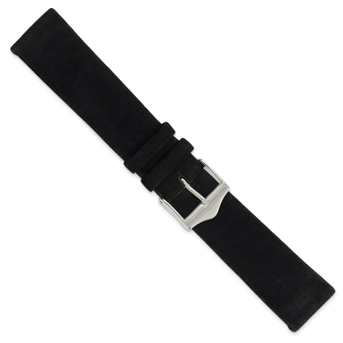 Flat Black Suede Watch Band in Leather, Matte - Sophia Jewelers
