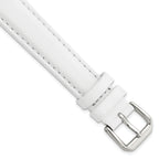 Smooth Leather Watch Band in White with Silver-Tone Buckle, 20mm