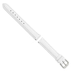 Smooth Leather Watch Band in White with Silver-Tone Buckle, 20mm - Sophia Jewelers