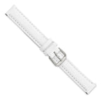 Smooth Leather Watch Band in White with Silver-Tone Buckle, 20mm - Sophia Jewelers