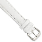 Smooth Leather Watch Band in White with Silver-Tone Buckle, 20mm