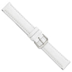 Smooth Leather Watch Band in White with Silver-Tone Buckle, 20mm - Sophia Jewelers
