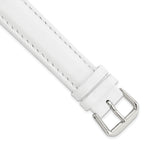 Smooth Leather Watch Band in White with Silver-Tone Buckle, 20mm