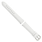 Smooth Leather Watch Band in White with Silver-Tone Buckle, 20mm - Sophia Jewelers