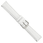 Smooth Leather Watch Band in White with Silver-Tone Buckle, 20mm - Sophia Jewelers