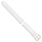 Smooth Leather Watch Band in White with Silver-Tone Buckle, 20mm - Sophia Jewelers