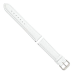 Smooth Leather Watch Band in White with Silver-Tone Buckle, 20mm - Sophia Jewelers
