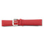 19mm Red Smooth Leather Silver-tone Buckle Watch Band - Sophia Jewelers