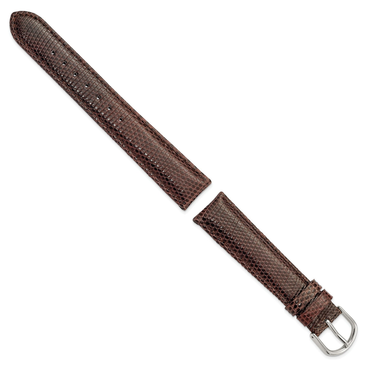 Genuine Lizard Leather Watch Band in Brown, 20mm - Sophia Jewelers