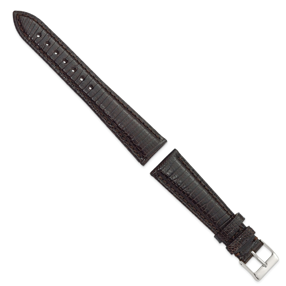 Genuine Lizard Leather Watch Band in Brown, 20mm - Sophia Jewelers