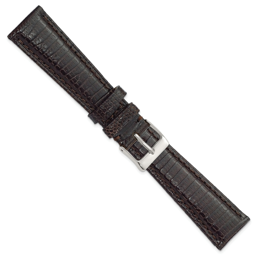 Genuine Lizard Leather Watch Band in Brown, 20mm - Sophia Jewelers