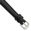 12mm Black Lizard Grain Leather with Silver-tone Buckle 6.75 inch Watch Band