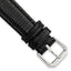 16mm Short Black Lizard Grain Leather with Silver-tone Buckle 6.75 inch Watch Band